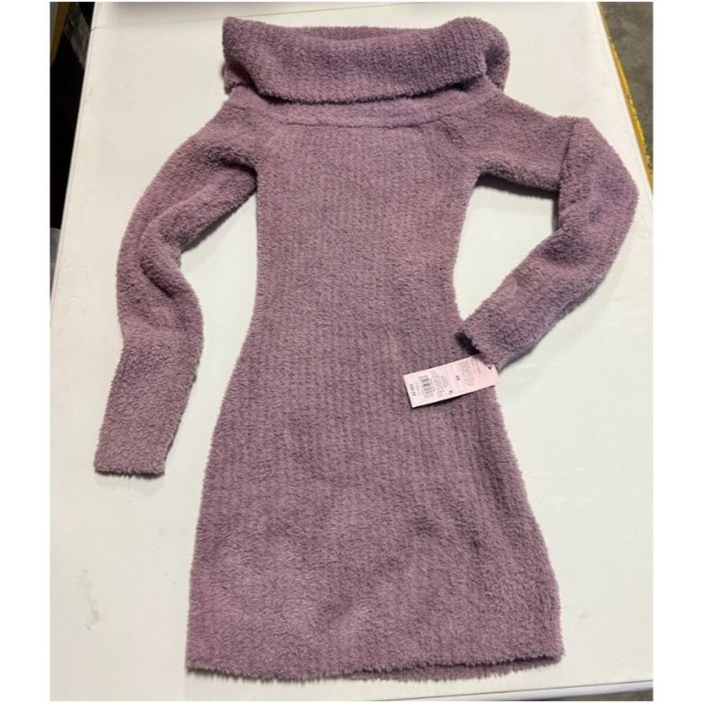 Wild Fable Women's Long Sleeve Mini Sweater Dress Purple Size XS - Picture 4 of 6